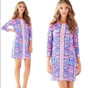 Lilly Pulitzer Marlowe pink and blue mini dress.